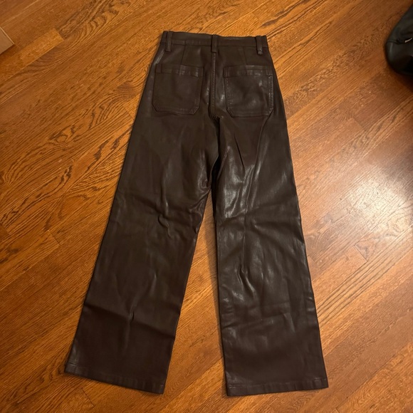 Favorite Daughter Coated Dark Brown Pants - Picture 4 of 5